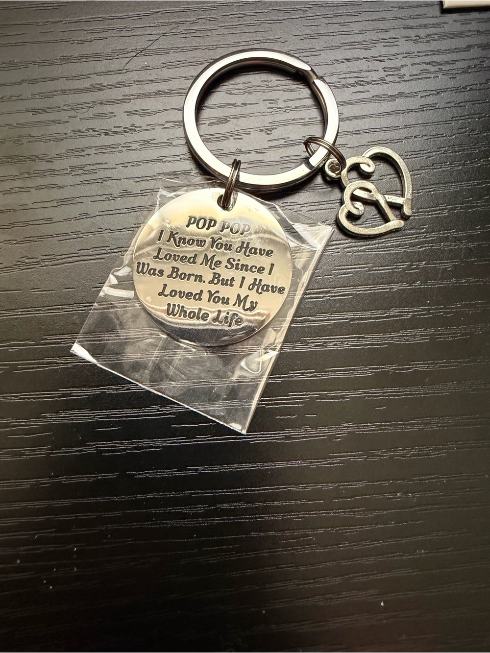 Silver 'Pop Pop' Sentiment Keychain - Silver
